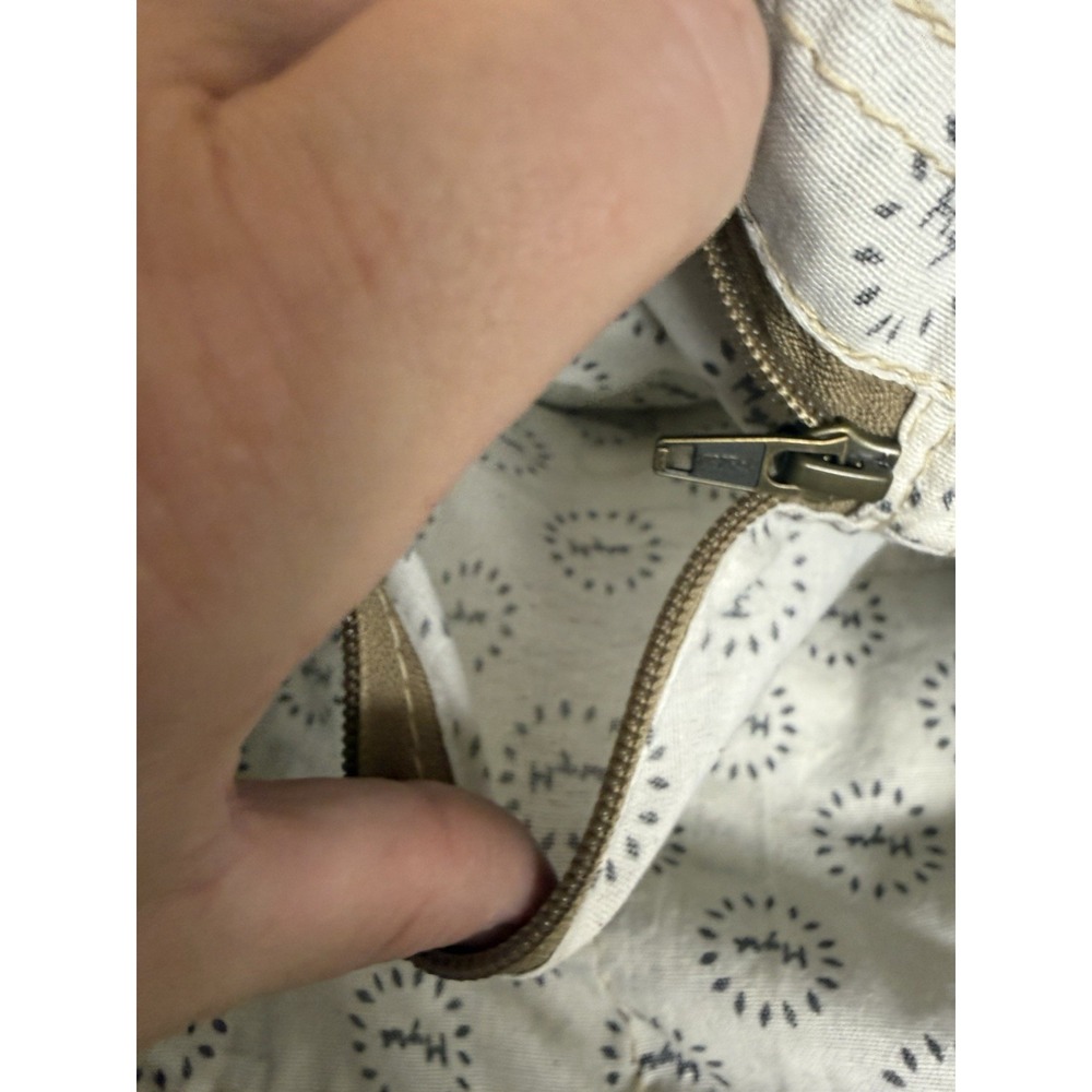MYRA BAG Aqua Blue Canvas Floral Print Leather Handles Tote 100% cotton - Picture 12 of 16